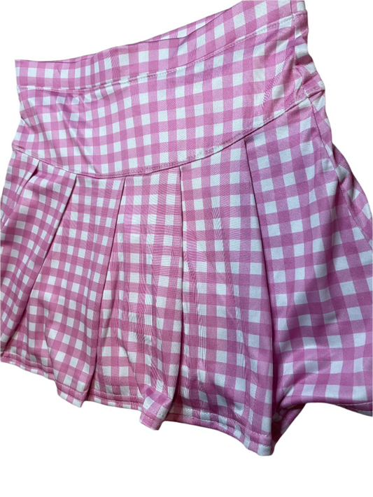 Sz 12 Pink Gingham Skort