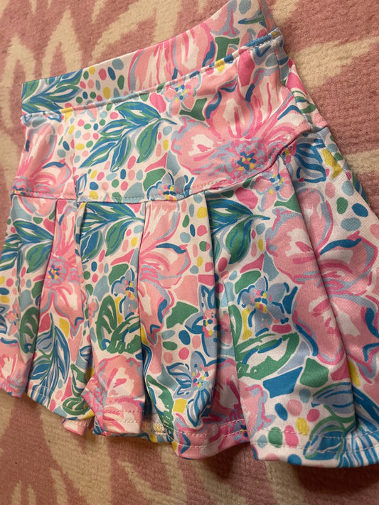 Sz 4 Pink & Blue Flower Skort