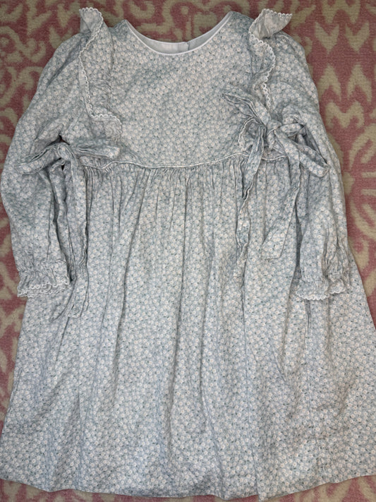 Sz 3 Petit Bebe’ Baby Blue Floral LS Dress