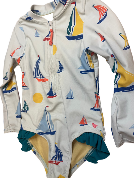 Sz 3T Pink Chicken Sailboat Rashguard