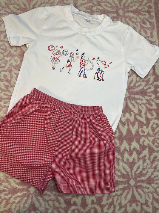 Sz 5 Little Louanne Gameday Rebels Shirt with Sz 5 Remember Nguyen shorts