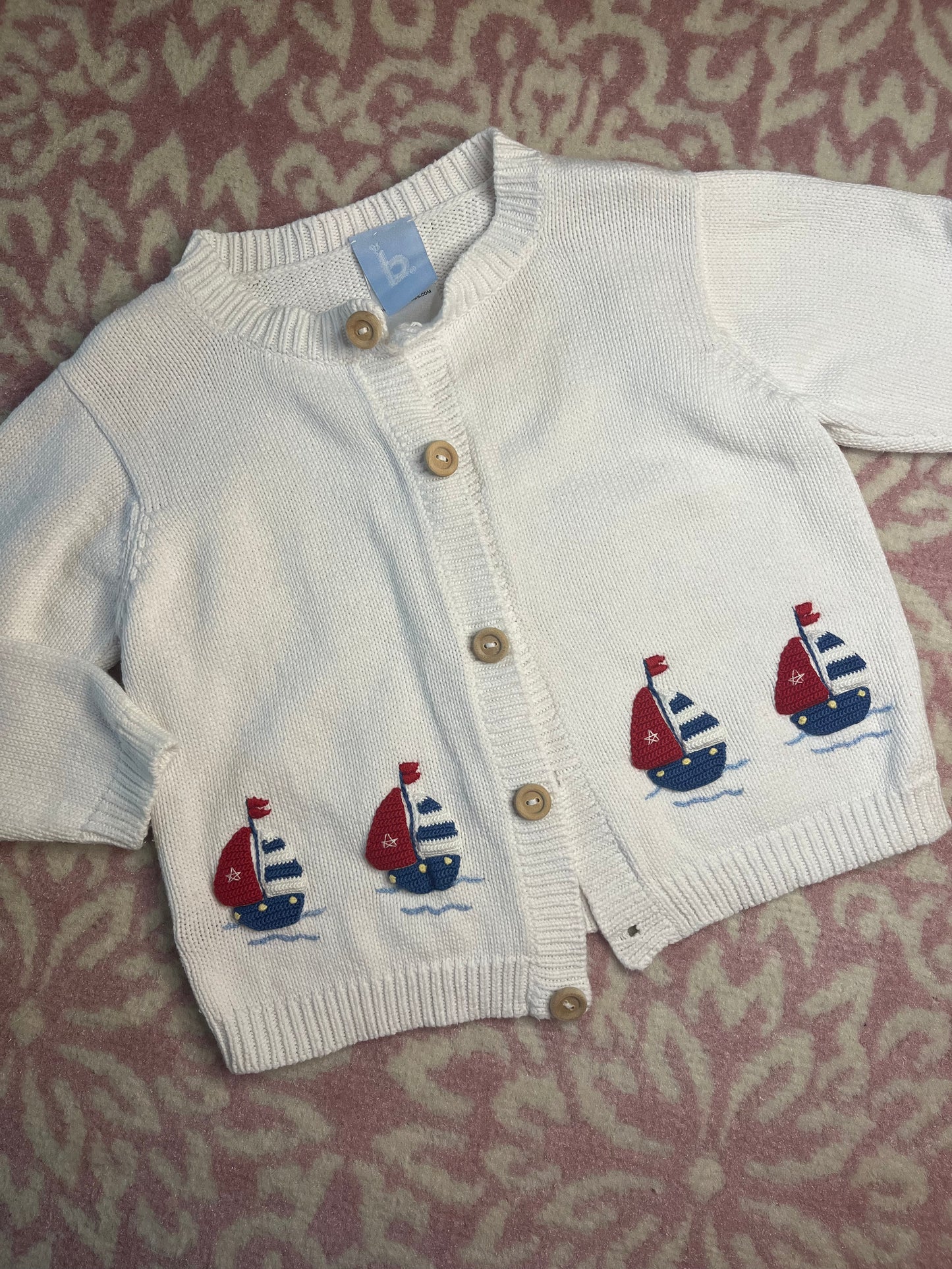 Sz 4 Bella Bliss Sailboat Cardigan