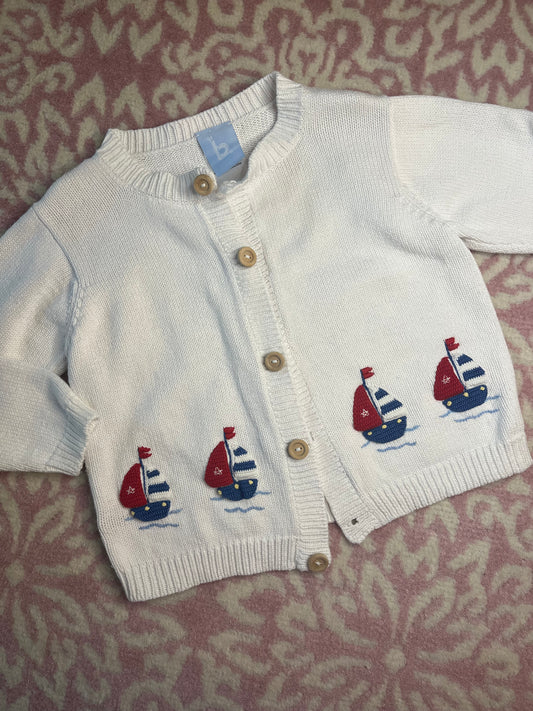 Sz 4 Bella Bliss Sailboat Cardigan