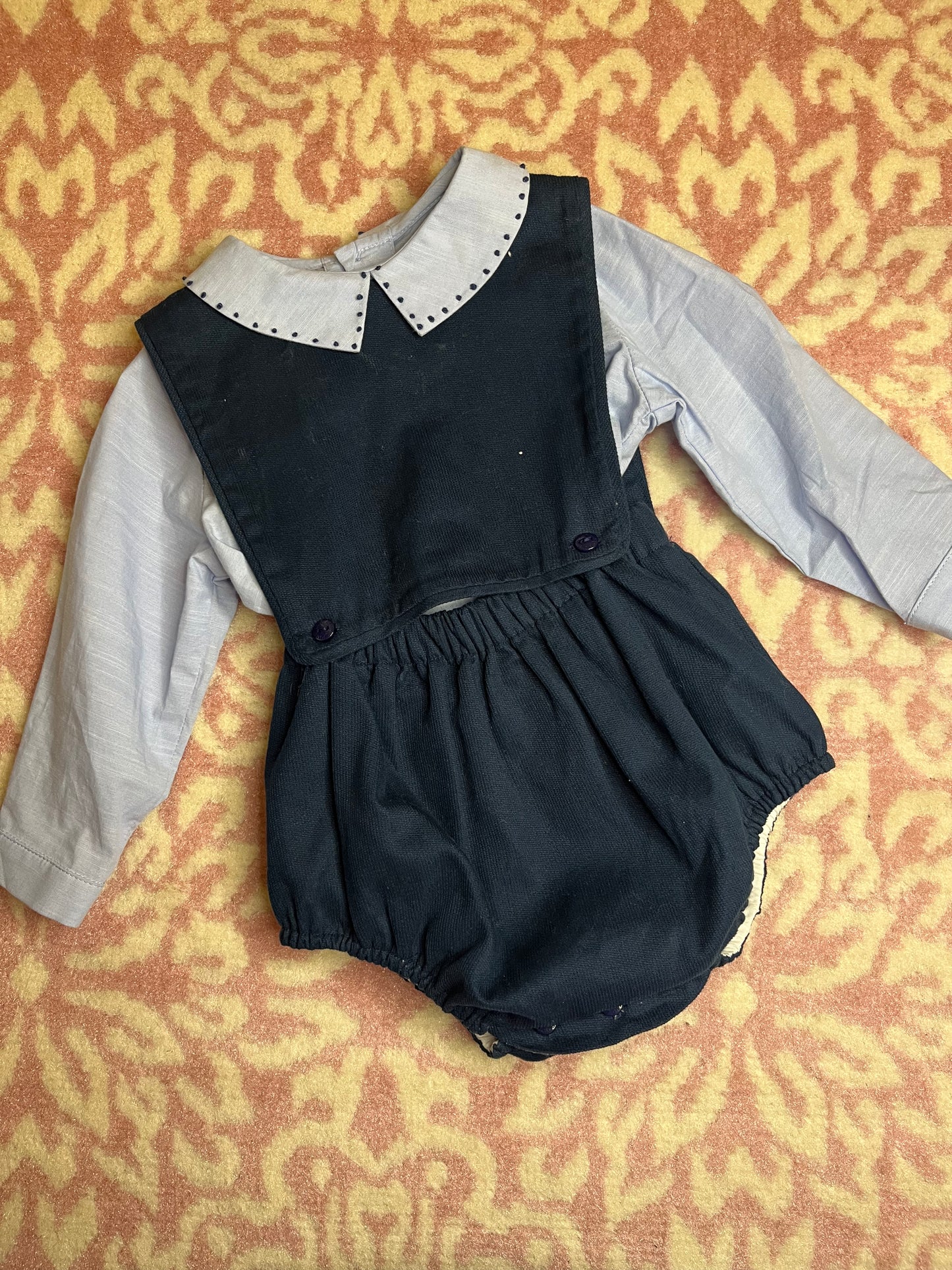 Sz 3M Sophie & Lucas Corded Bubble with French Knot Collared shirt