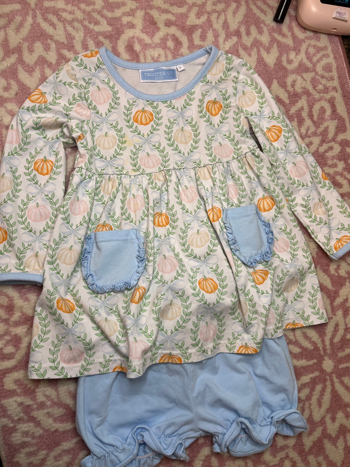 Sz 2 Trotter Street Kids Pumpkin Bloomer Set