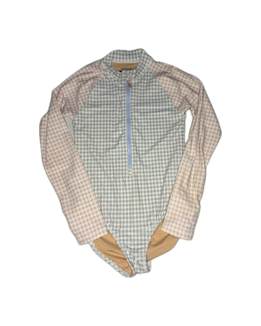 10 Crewcuts Blue & Pink Gingham Rashguard