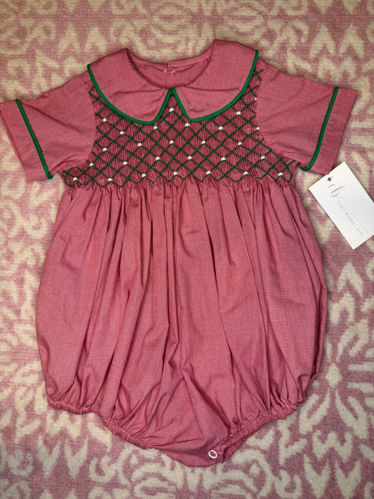 12M Phoenix N Ren Smocked Christmas Bubble