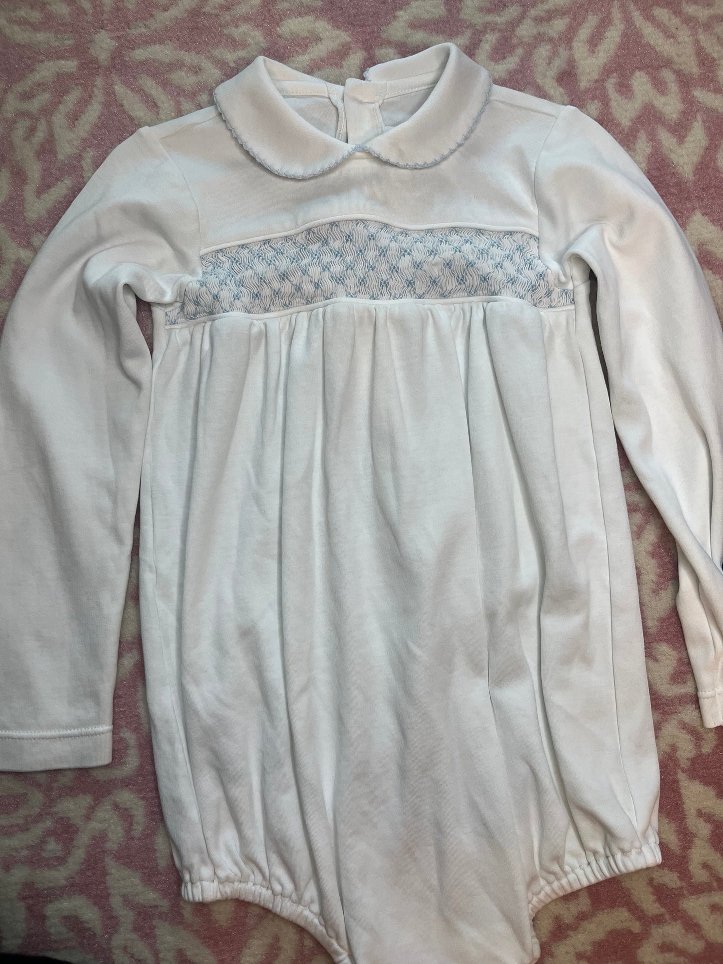 Sz 3T Lullaby Set Smocked Pima Bubble