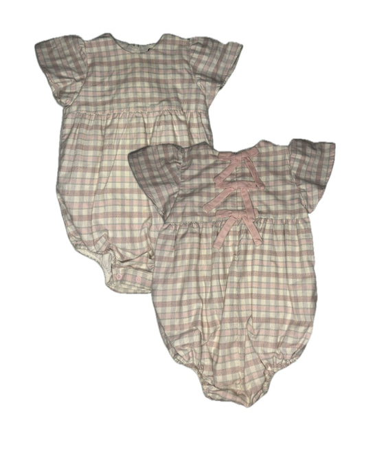 2 Dondolo Pink & Grey Gingham Bow Bubble