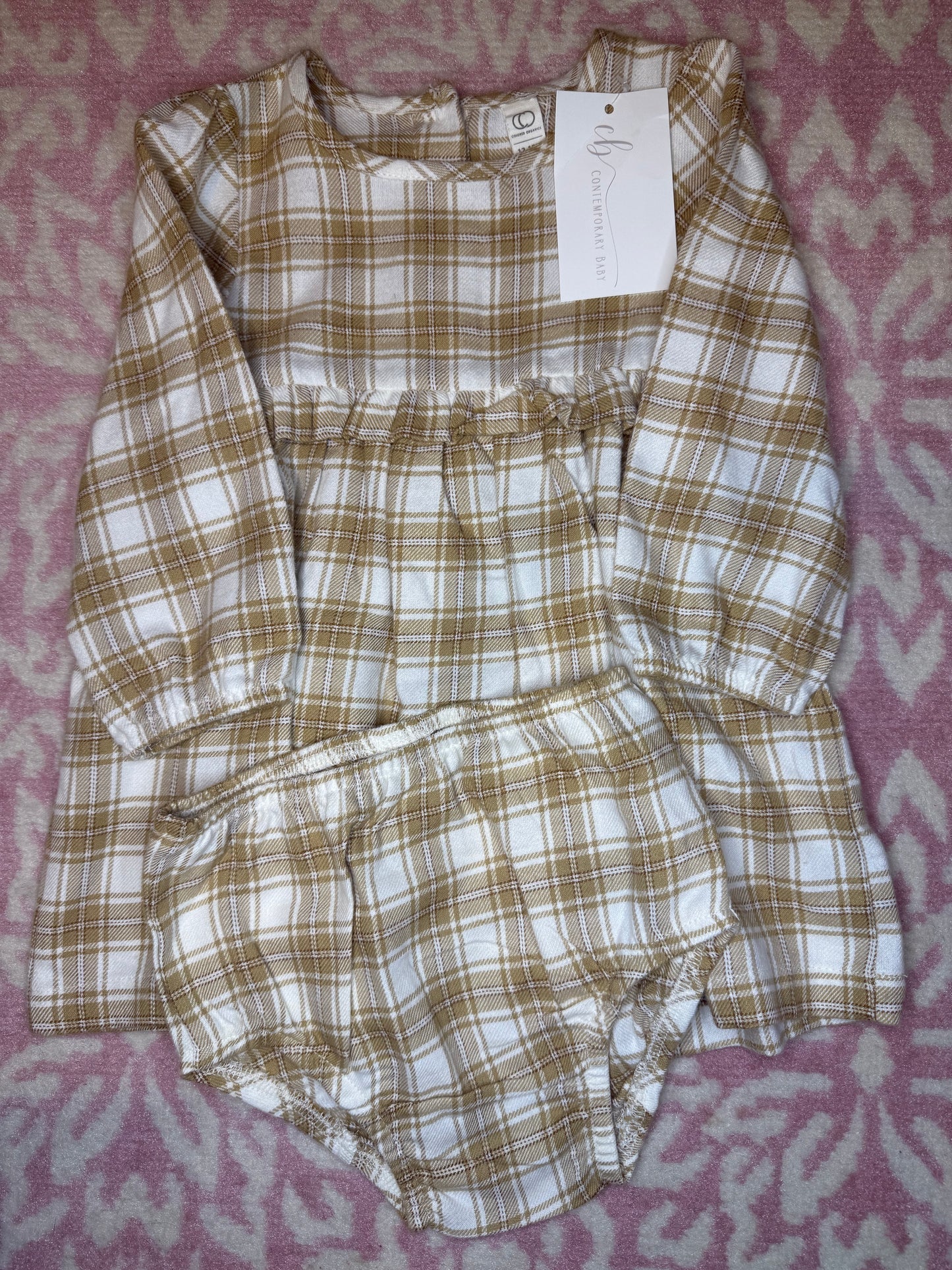 12/18M Colored Organics Flannel Fall Dress