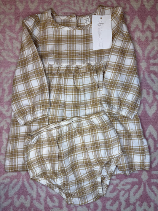 12/18M Colored Organics Flannel Fall Dress
