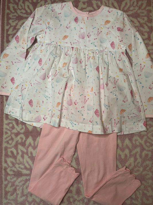 Sz 5 James & Lottie Ballerina Top with Pink Leggings Set