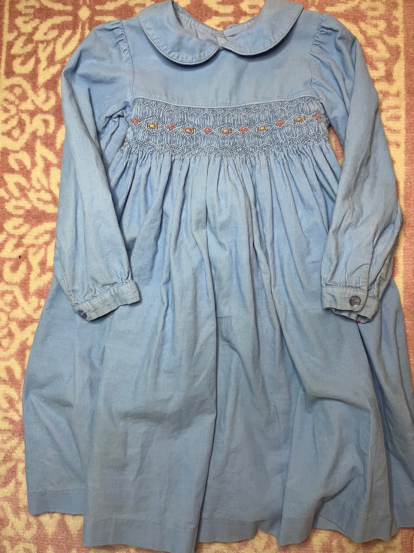 Sz 6 Rare Editions Cord Dress with Smocking