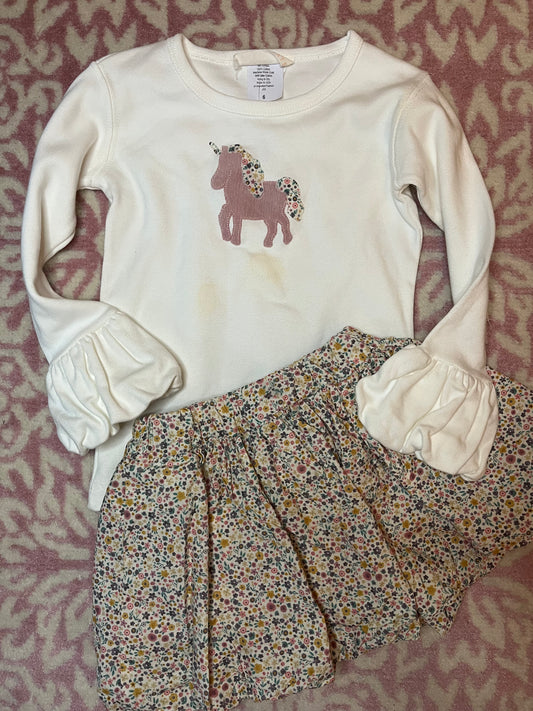 Sz 6 Hannah Kate Unicorn Bubble Skirt Set