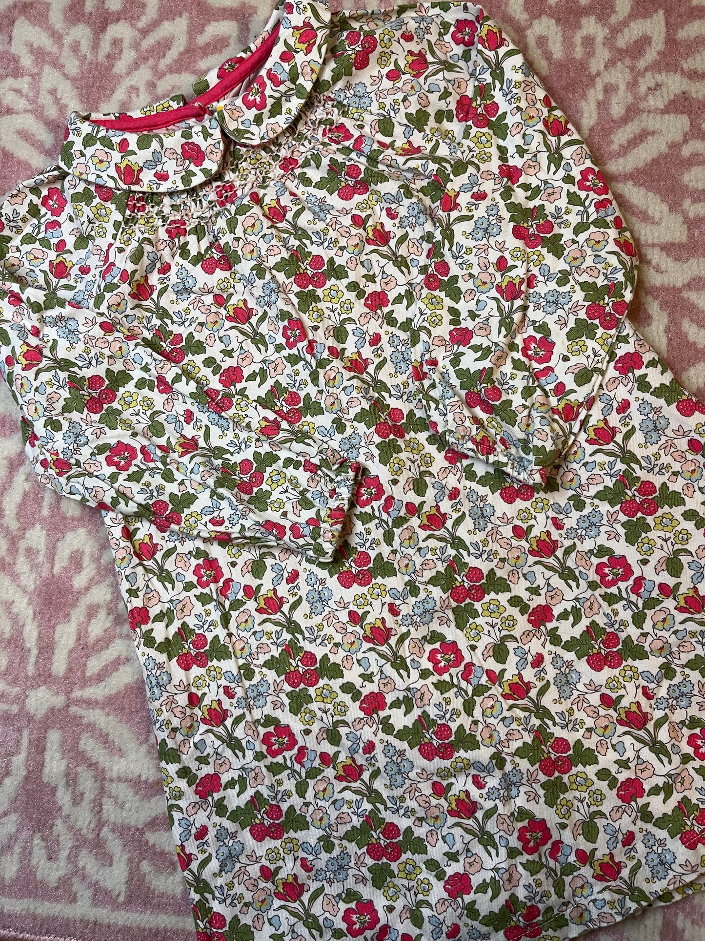 Sz 2-3Y Baby Boden Fall Floral Smocked Dress