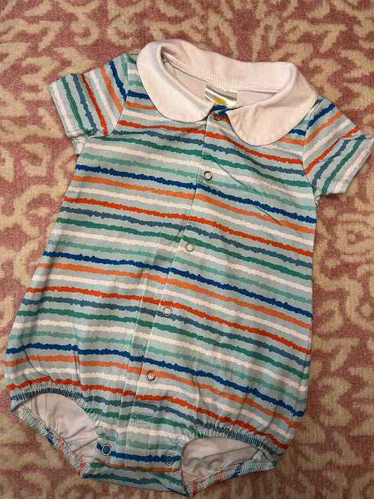 Sz 9M Stitchy Fish Striped Collared Bubble