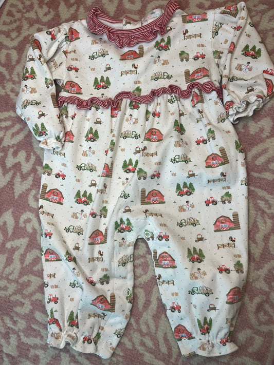 Sz 6-9M Baby Loren Holiday Ruffle Playsuit