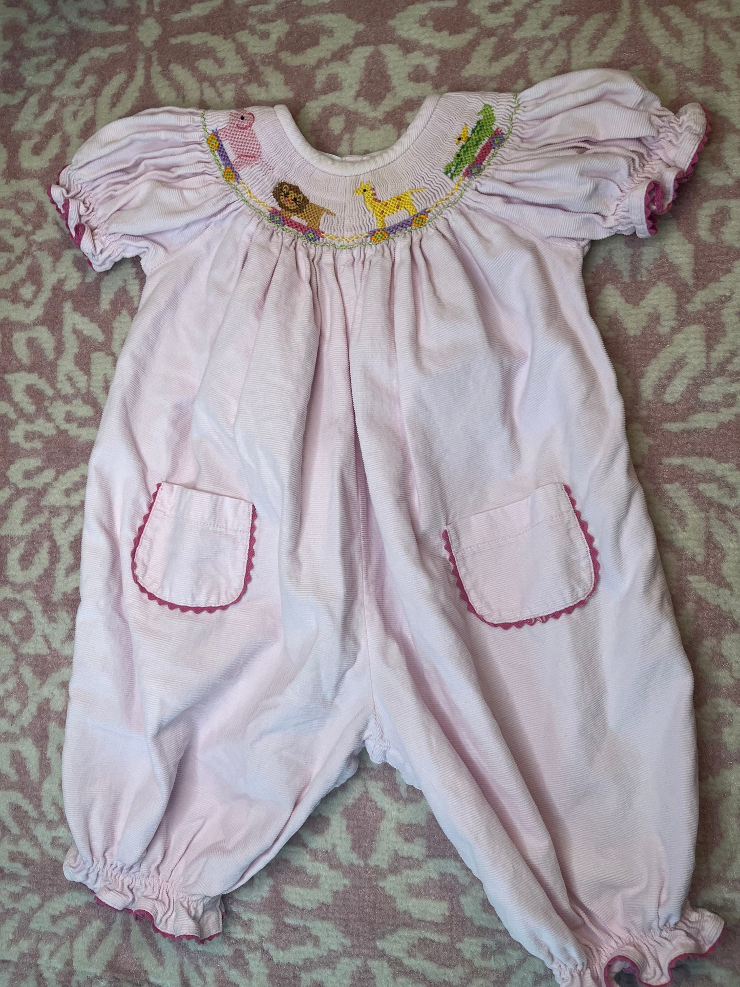 Sz 6M Vive La Fete Pink Smocked Cord Bubble