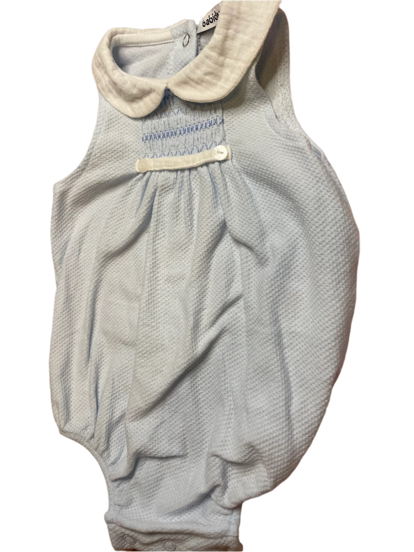 Babidu Blue Sleeveless Smocked Bubble