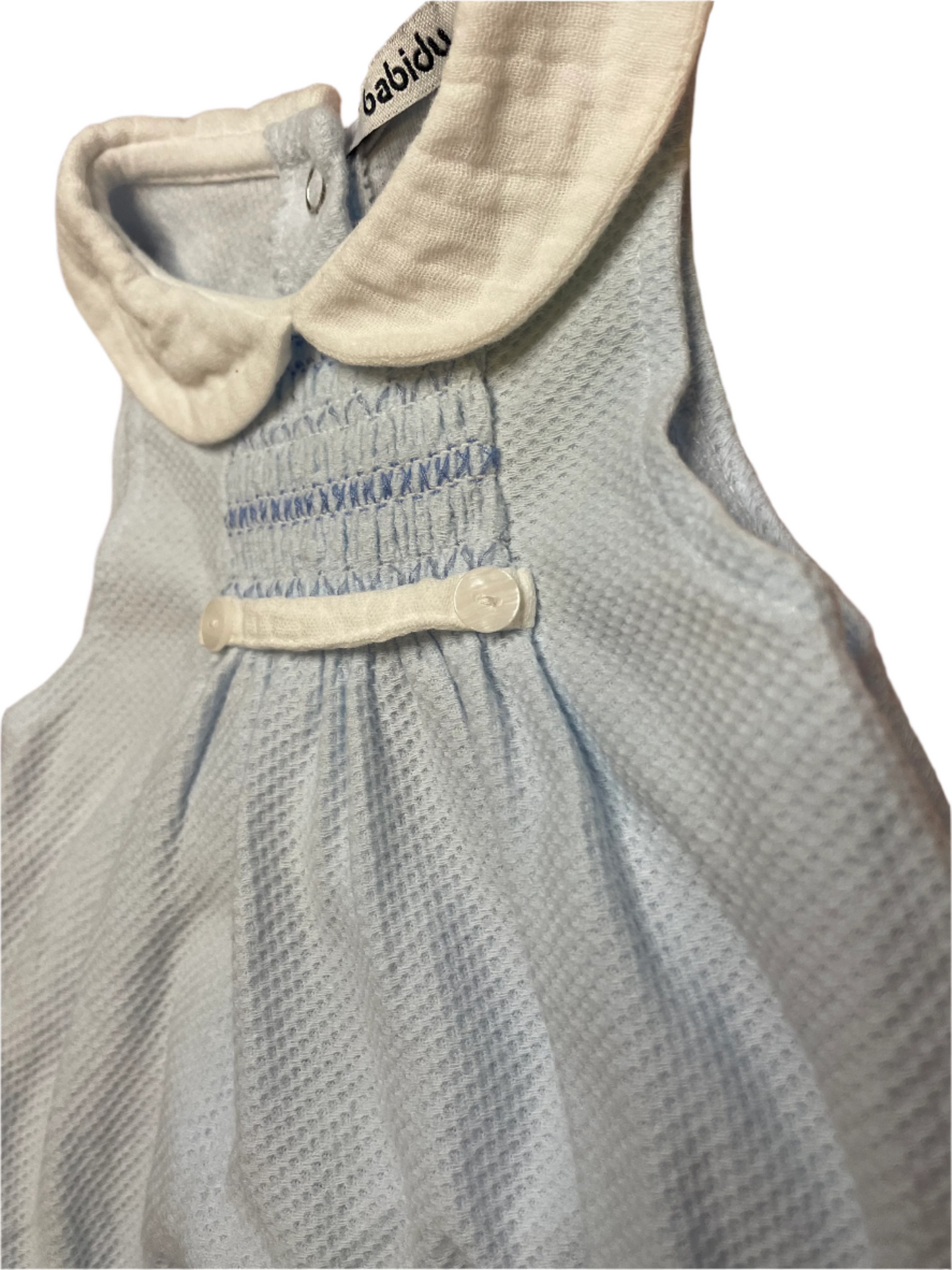 Babidu Blue Sleeveless Smocked Bubble