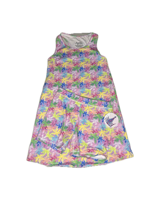 Azarhia Colorful Palm Tree Tennis Dress