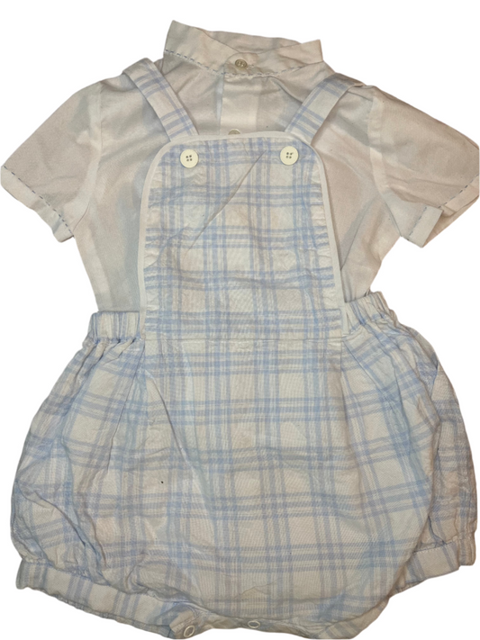 24M Luli & Me Blue Plaid Romper