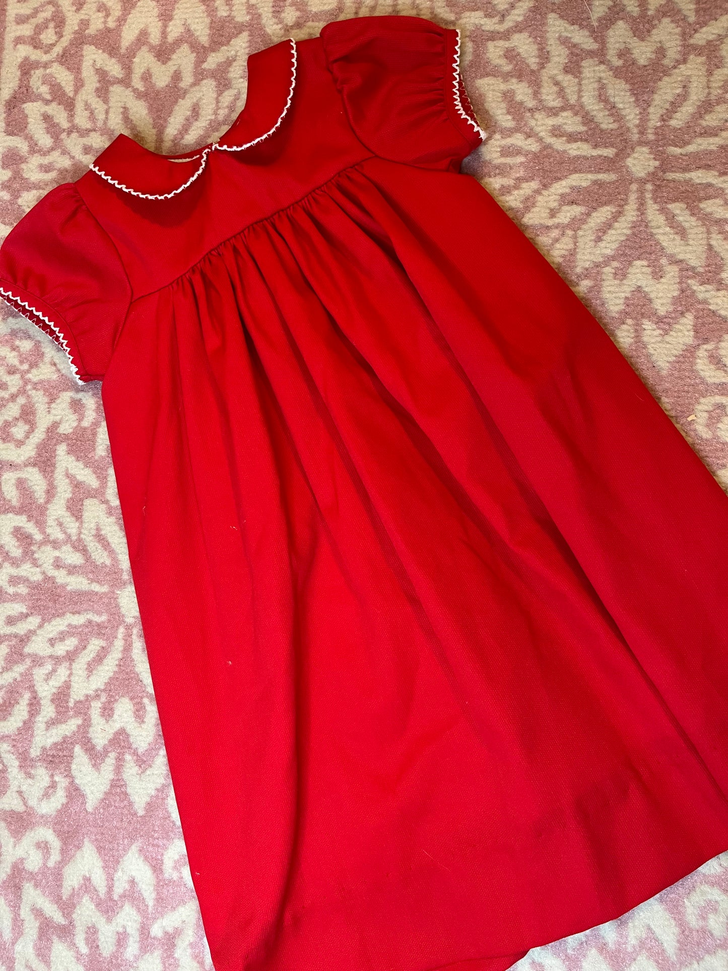 Sz 24M MiMi’s Boutique Red Dress with White Stitching