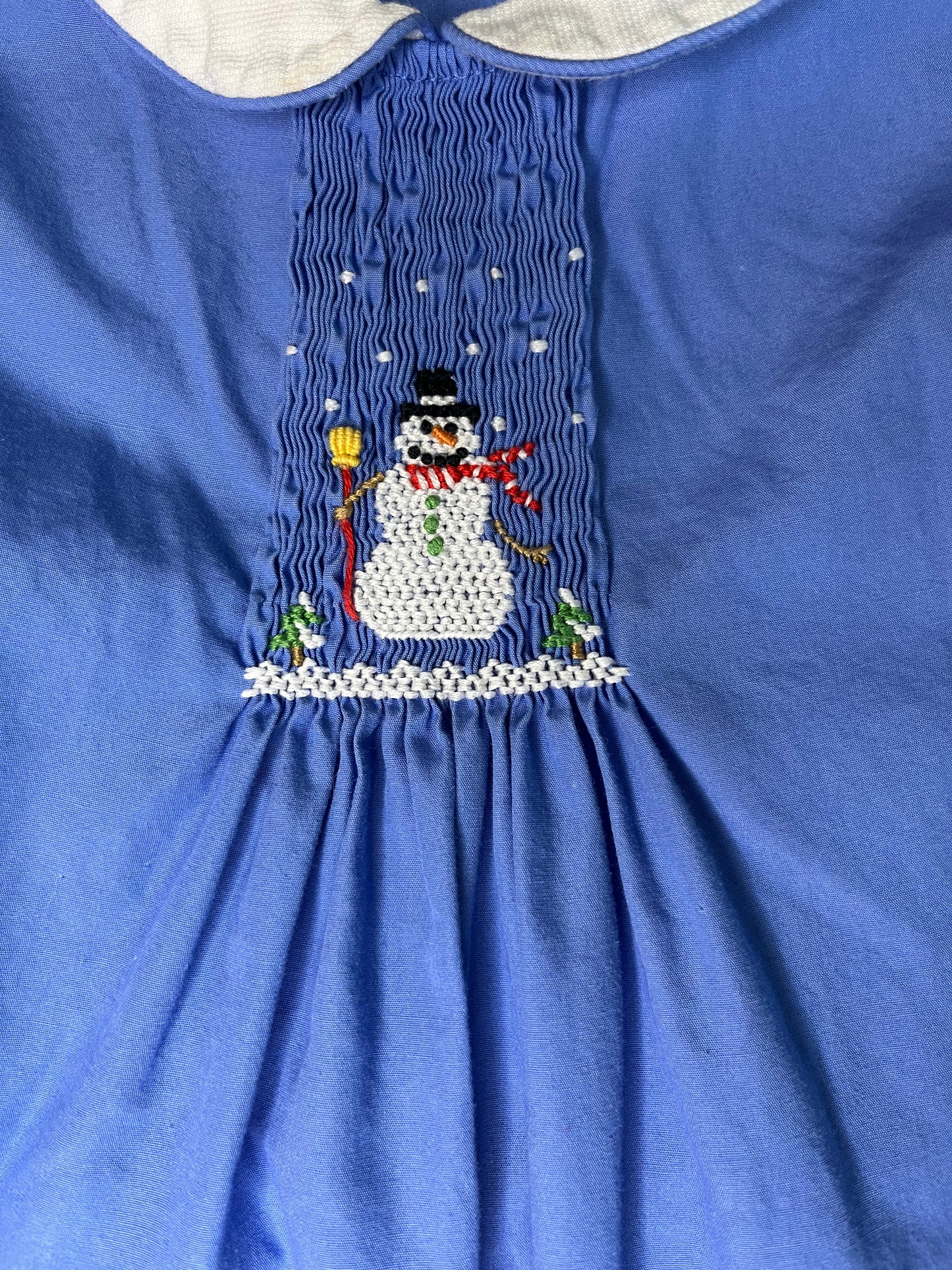 Sz 2 Orient Expressed Smocked Snowman Dress