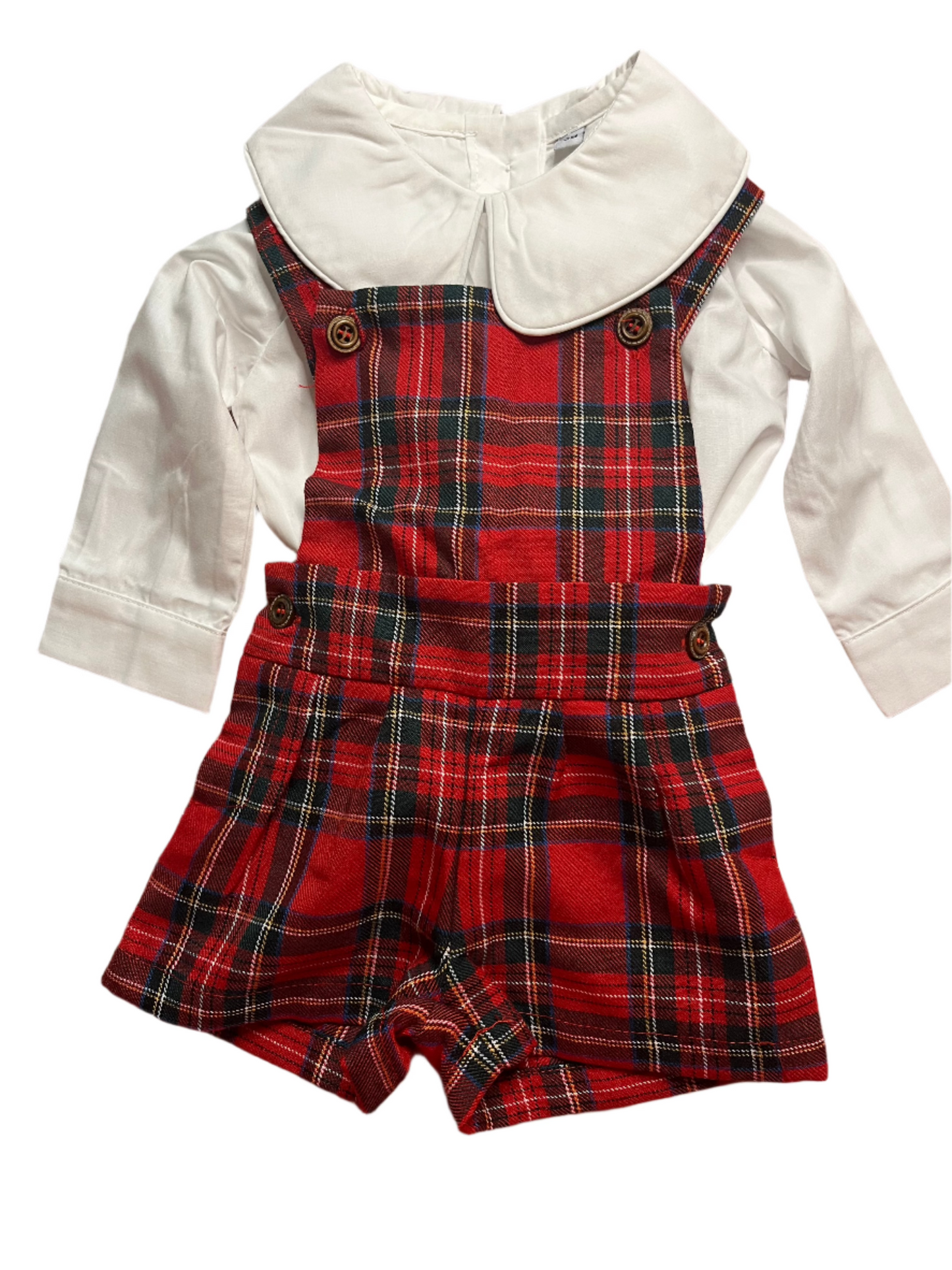 3M Little Louanne Christmas Plaid Jon Jon Set