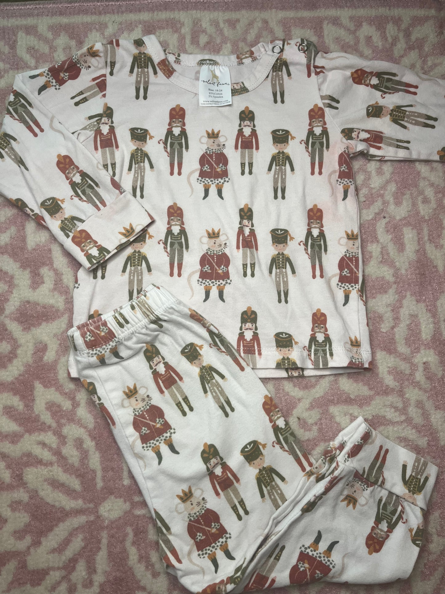 Sz 18-24M Velvet Fawn Nutcracker pajamas