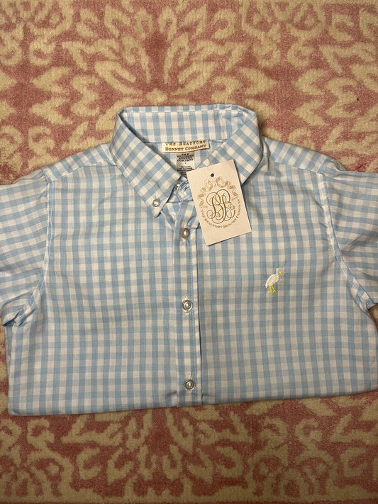 Sz 7 TBBC Deans List Shirt in Buckhead Blue Gingham