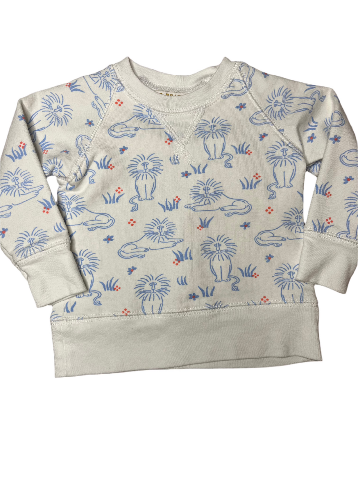 Sz 0-6M TBBC Cassidy Crewneck in Just Lion Around