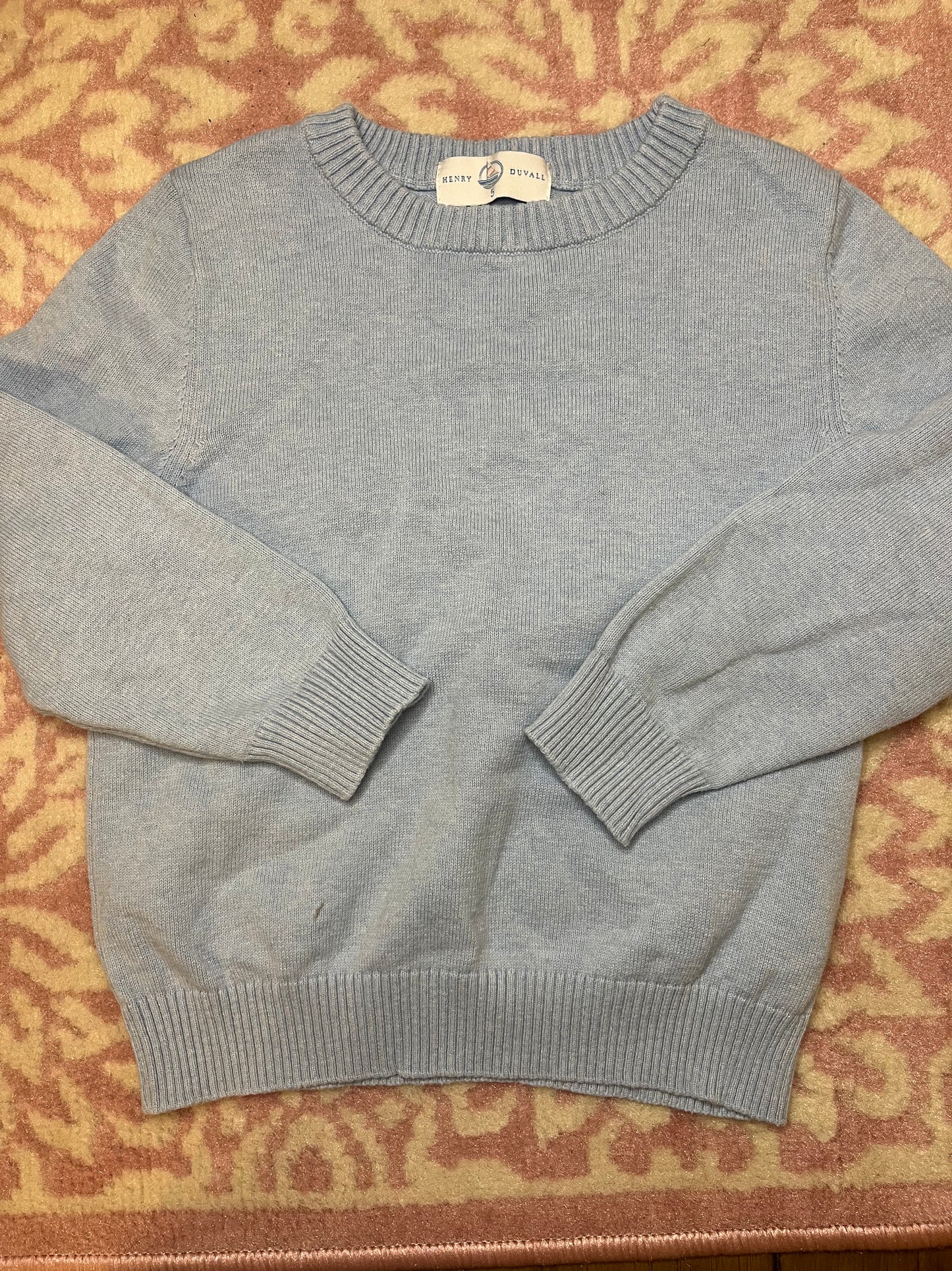 Sz 5 Henry Duvall Crewneck Sweater in Bay Tree Blue