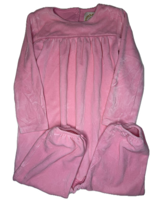 Girl 3T TBBC Velvet Long Romper in Sandpearl Pink