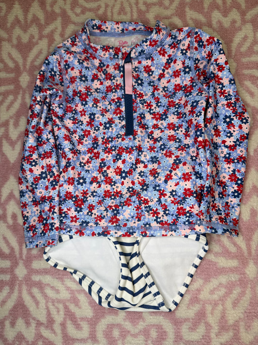 2T Rufflebutts Floral Rash Guard Set