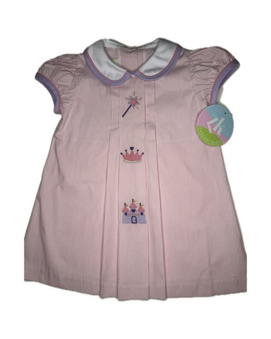 Girl 2T Zuccini Princess Robyn Dress Pink Spanish Seersucker