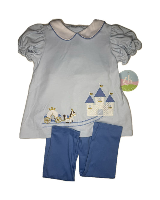 Girl 6 Zuccini Louisa Princess Castle Knit Legging Set