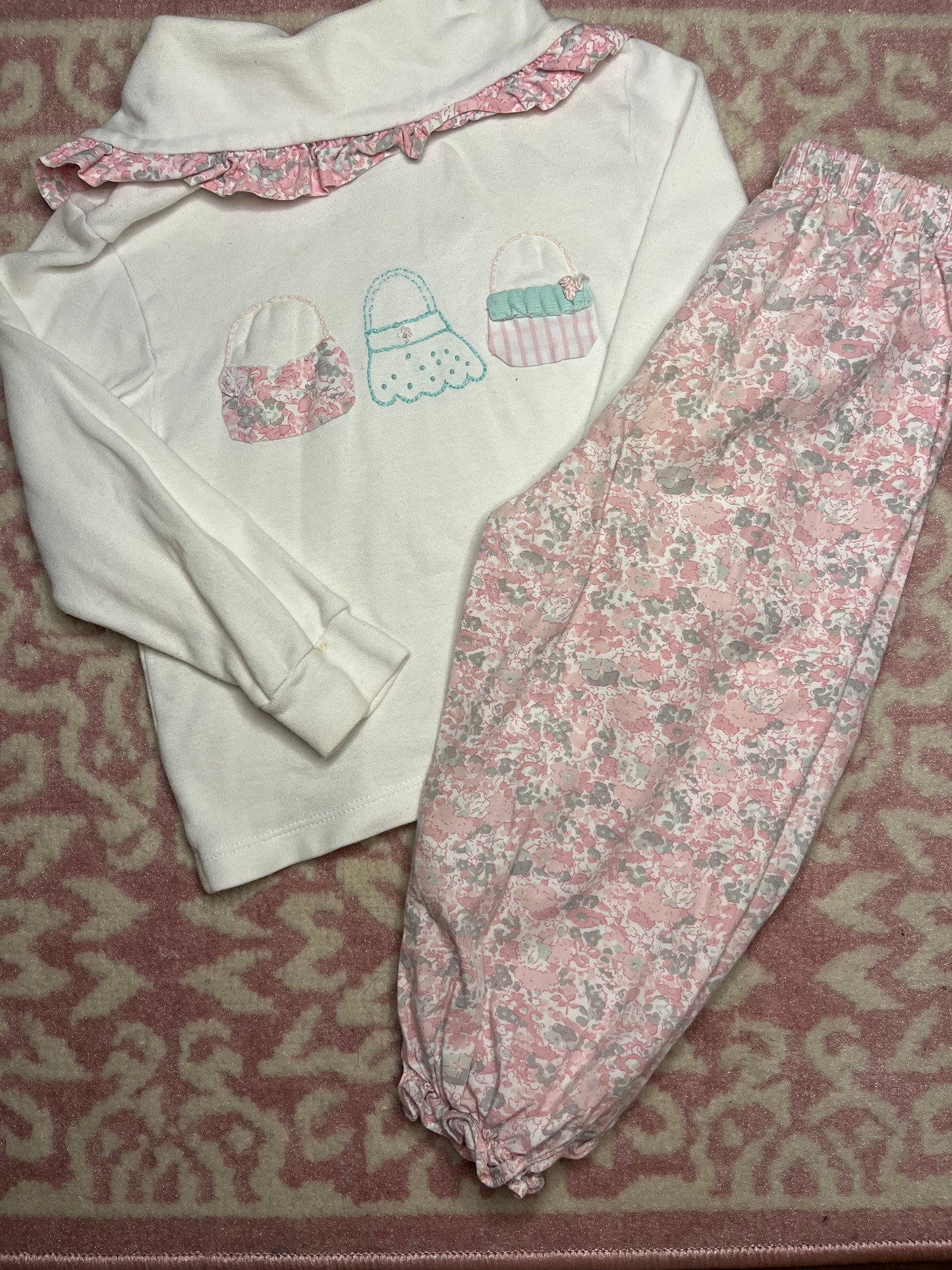 Sz 3T Alice Kathleen Purse Appliqué Pant Set