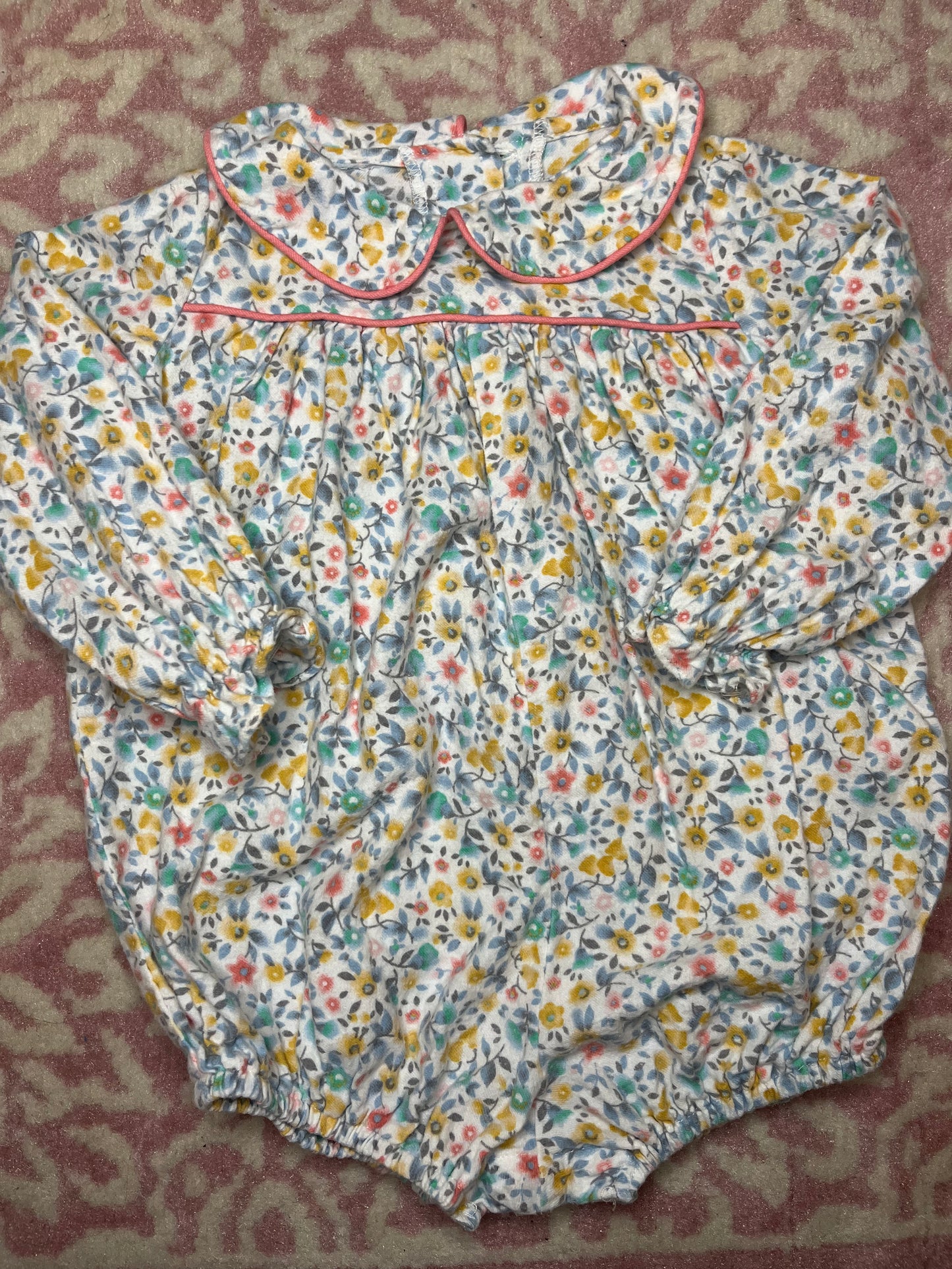 Sz 18M Mary & Grace LS Flannel Floral Bubble