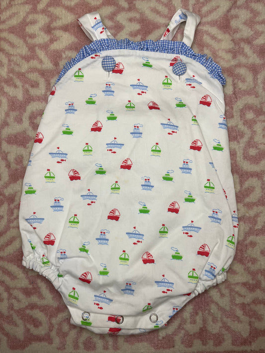 Sz 12-18M Handmade by Jenn Ruffle Boat Bubble