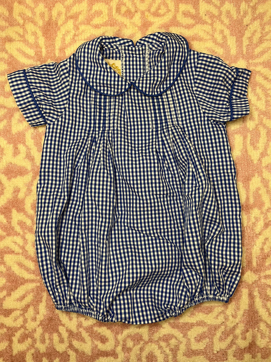 Sz 6-12M TBBC Boone Bubble Rockefeller in Royal Mini Gingham