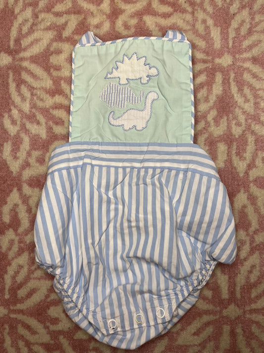 Sz 12-18M Sayre’s Sunsuit with Dino Appliqués