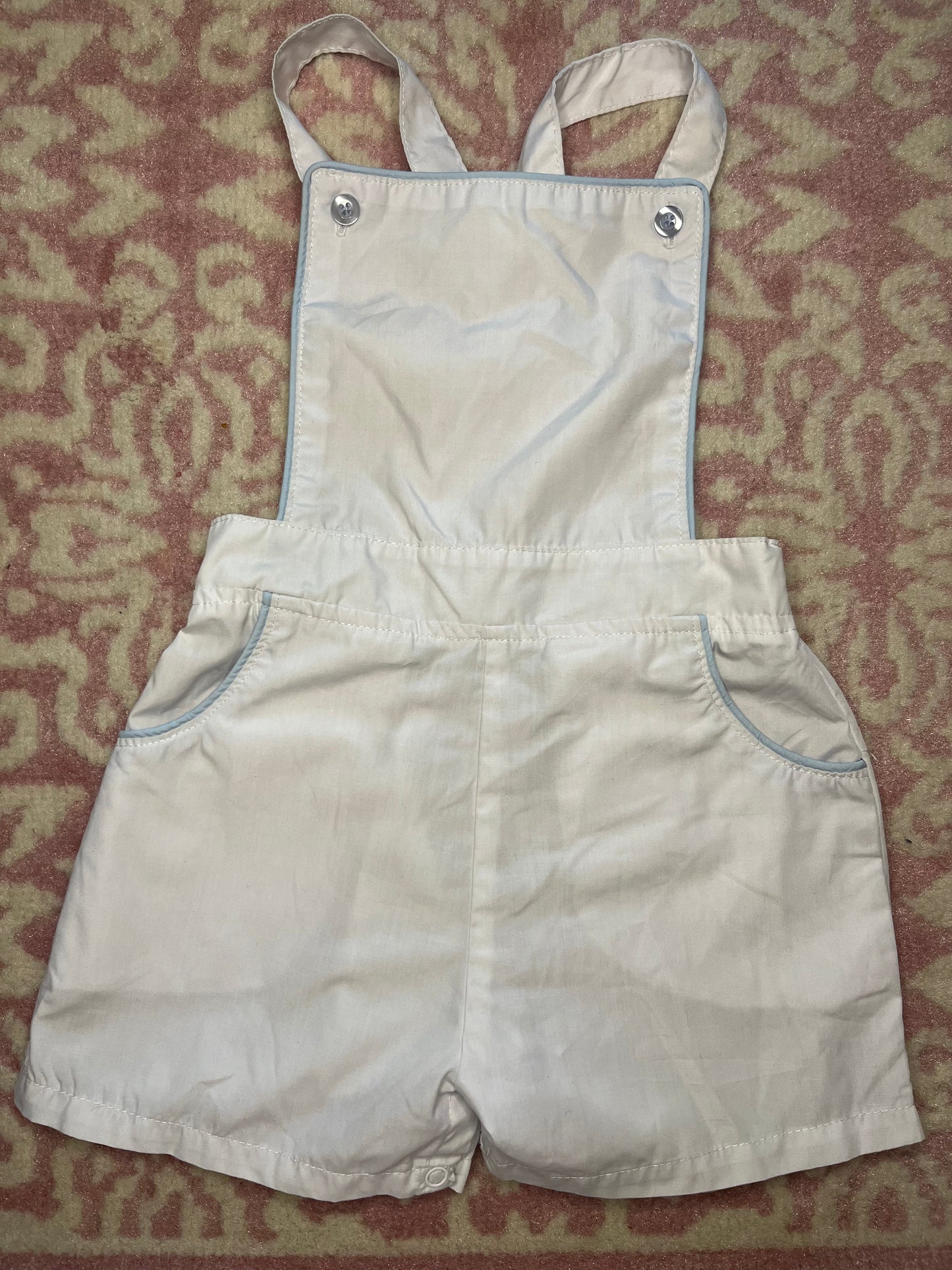 Sz 3T Cygnet Living Cross Back Shortall with Blue Piping