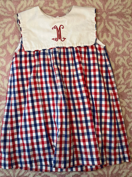 Sz 4T Cecil & Lou Red & Blue Dress with “M”