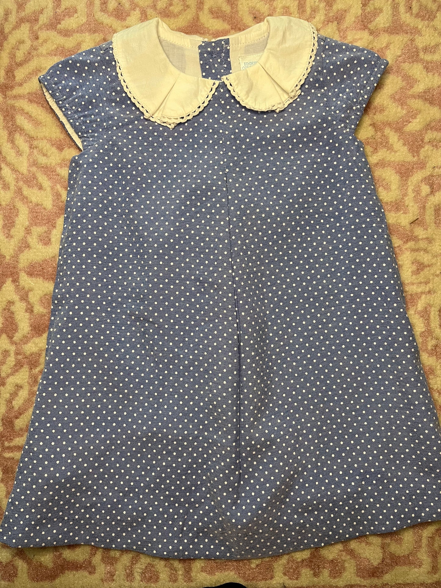 Sz 18M Edgehill Collection Chambray Polka Dot Dress