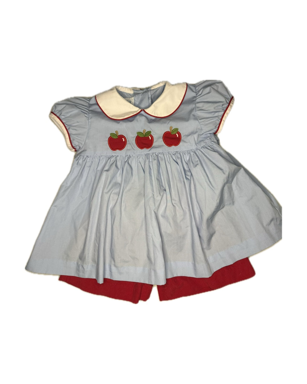 2/3 Little English Apple Appliqué Cord Short Set