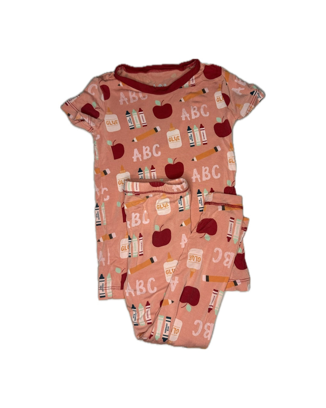 2T Kickee Kids Back To School Pink Pajama Set