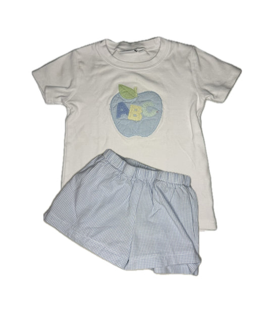4T PBJ ABC Gingham Appliqué Short Set