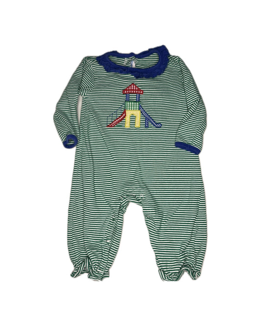 9M Trotter Street Slide Appliqué Long Romper