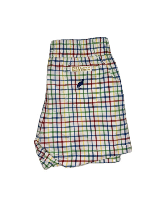 6 TBBC SHEFFIELD SHORTS KINDNESS WINS WINDOWPANE WITH WOOD BOAT BLUE STORK